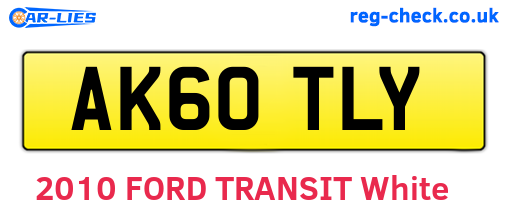 AK60TLY are the vehicle registration plates.