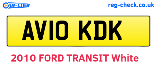 AV10KDK are the vehicle registration plates.