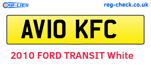 AV10KFC are the vehicle registration plates.