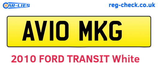 AV10MKG are the vehicle registration plates.