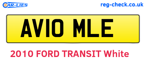 AV10MLE are the vehicle registration plates.
