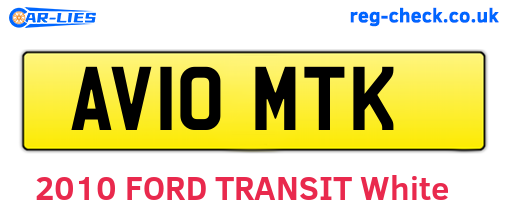 AV10MTK are the vehicle registration plates.