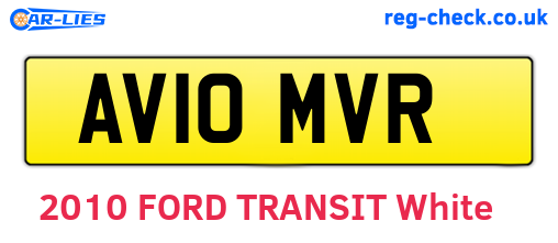 AV10MVR are the vehicle registration plates.