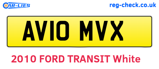 AV10MVX are the vehicle registration plates.