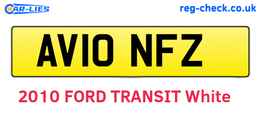 AV10NFZ are the vehicle registration plates.