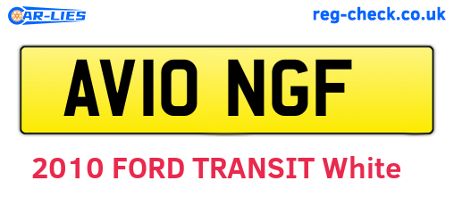 AV10NGF are the vehicle registration plates.