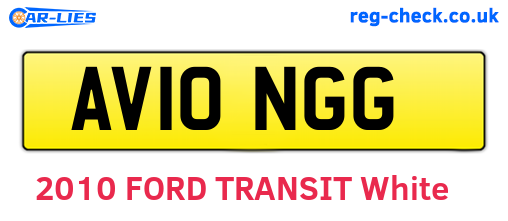 AV10NGG are the vehicle registration plates.