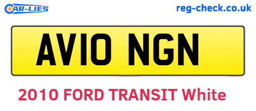 AV10NGN are the vehicle registration plates.