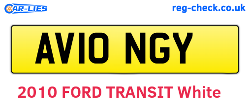 AV10NGY are the vehicle registration plates.