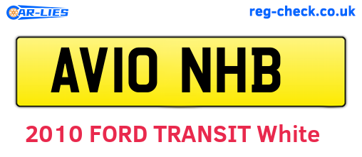 AV10NHB are the vehicle registration plates.
