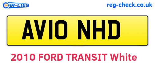 AV10NHD are the vehicle registration plates.