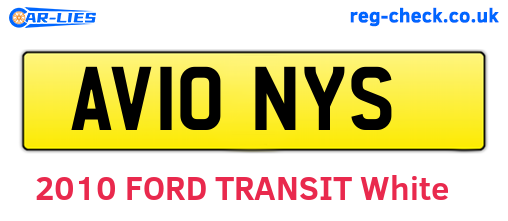 AV10NYS are the vehicle registration plates.