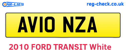 AV10NZA are the vehicle registration plates.