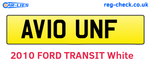 AV10UNF are the vehicle registration plates.