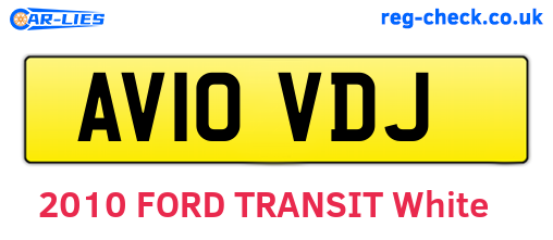 AV10VDJ are the vehicle registration plates.