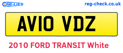 AV10VDZ are the vehicle registration plates.