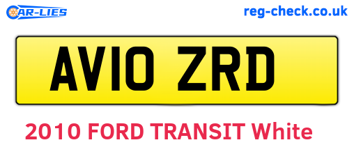 AV10ZRD are the vehicle registration plates.
