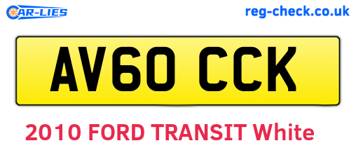 AV60CCK are the vehicle registration plates.