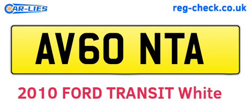 AV60NTA are the vehicle registration plates.