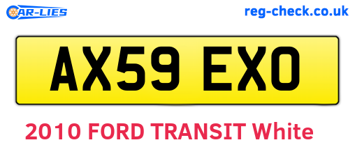 AX59EXO are the vehicle registration plates.