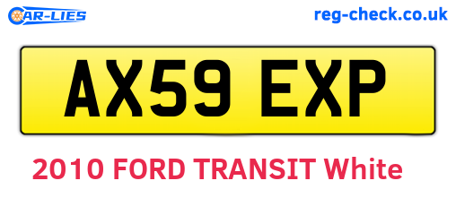 AX59EXP are the vehicle registration plates.