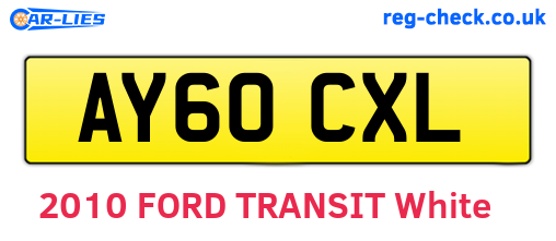 AY60CXL are the vehicle registration plates.