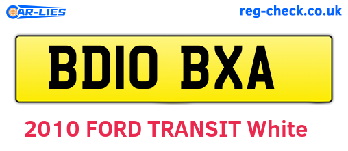 BD10BXA are the vehicle registration plates.