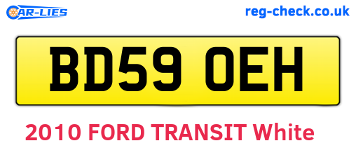 BD59OEH are the vehicle registration plates.
