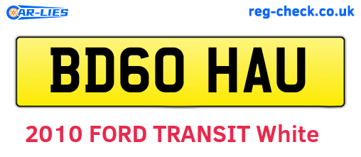 BD60HAU are the vehicle registration plates.