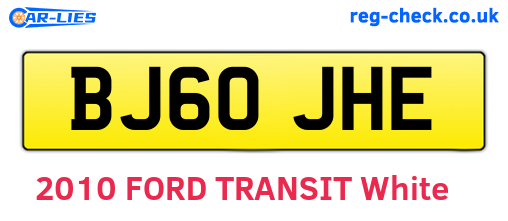 BJ60JHE are the vehicle registration plates.
