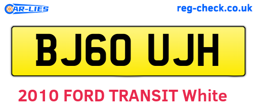 BJ60UJH are the vehicle registration plates.
