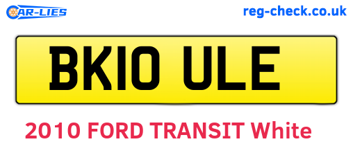 BK10ULE are the vehicle registration plates.