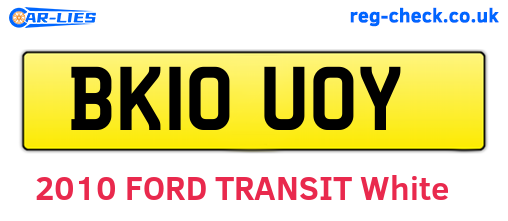 BK10UOY are the vehicle registration plates.