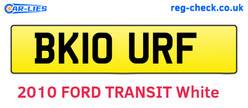 BK10URF are the vehicle registration plates.