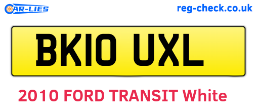 BK10UXL are the vehicle registration plates.