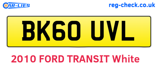 BK60UVL are the vehicle registration plates.