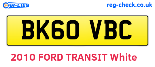 BK60VBC are the vehicle registration plates.