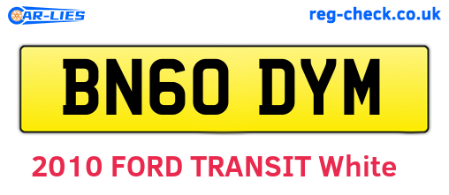BN60DYM are the vehicle registration plates.