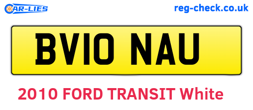 BV10NAU are the vehicle registration plates.