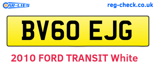 BV60EJG are the vehicle registration plates.