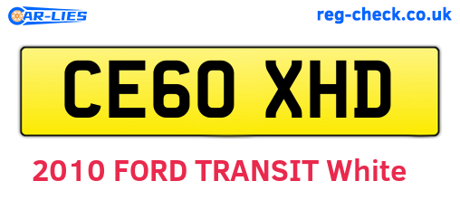 CE60XHD are the vehicle registration plates.