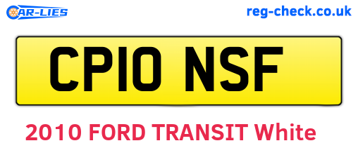 CP10NSF are the vehicle registration plates.