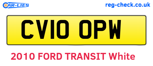 CV10OPW are the vehicle registration plates.
