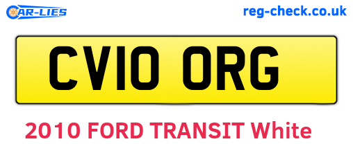 CV10ORG are the vehicle registration plates.