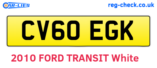 CV60EGK are the vehicle registration plates.