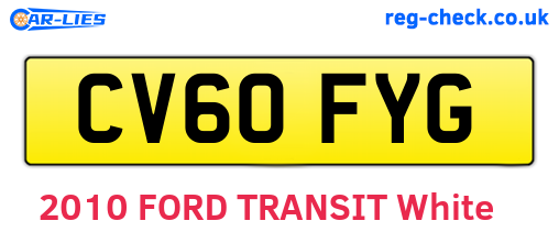 CV60FYG are the vehicle registration plates.