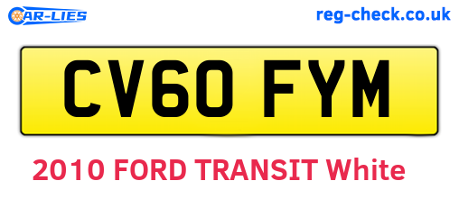 CV60FYM are the vehicle registration plates.