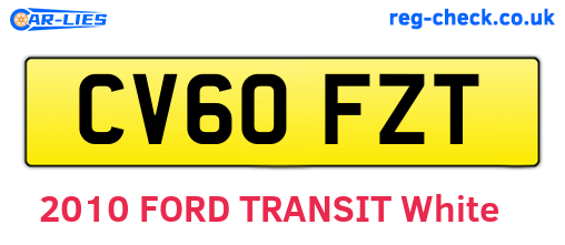 CV60FZT are the vehicle registration plates.
