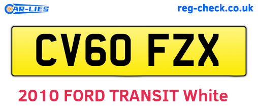 CV60FZX are the vehicle registration plates.