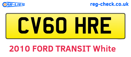 CV60HRE are the vehicle registration plates.